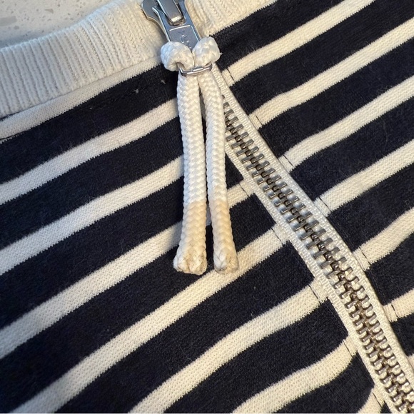 Theory Bimini Zamion Striped Dress Navy White Stretch Women’s 10 - Picture 15 of 15